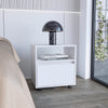 Wasilla Nightstand with Open Shelf, One Drawer and Casters