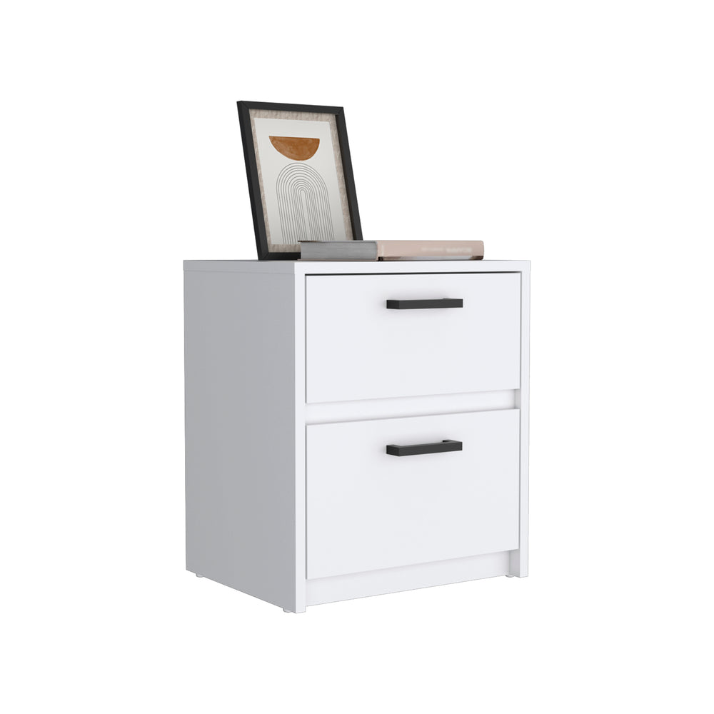 16-Inch Bethel Nightstand with 2-Drawer – Recessed Cutout Pulls