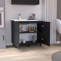 Salento 2 Freestanding Utility Base Cabinet with Stainless Steel Countertop and 2-Door