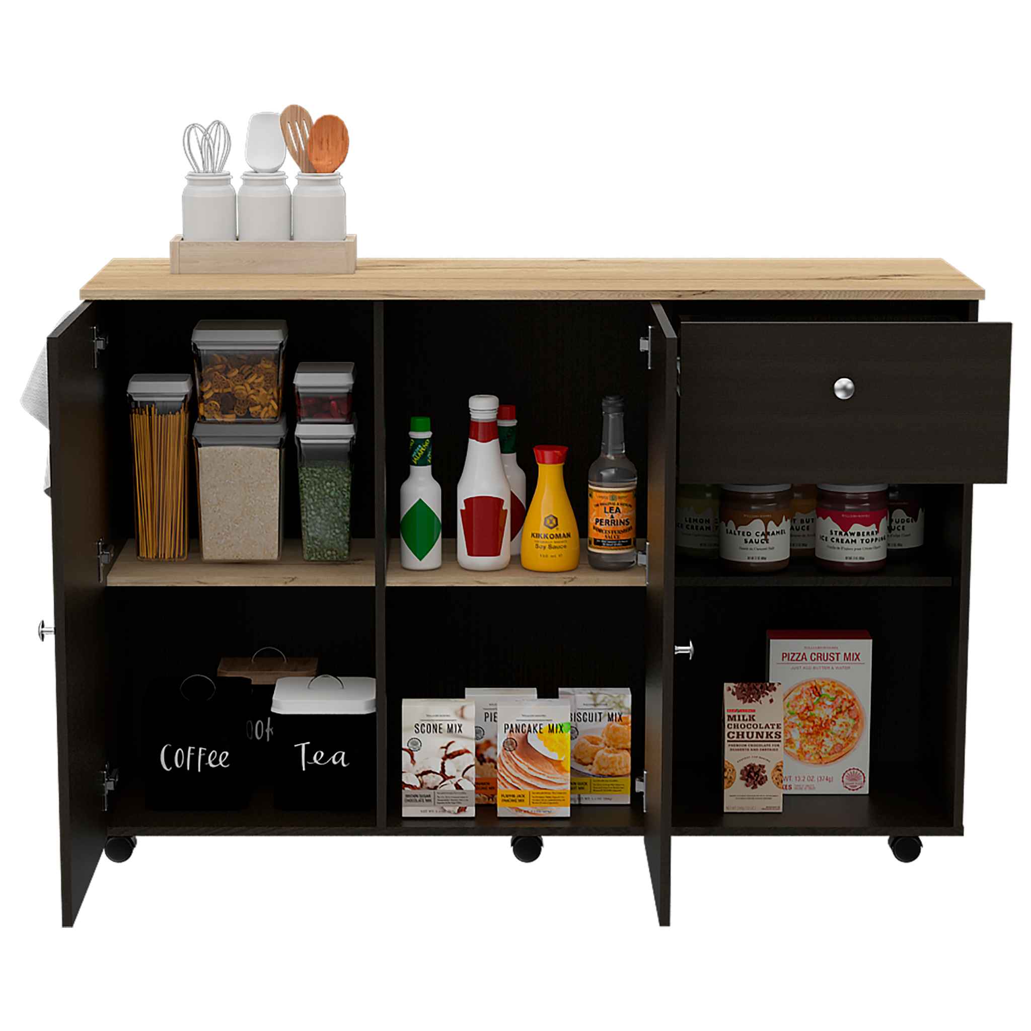 Black Wengue Syros Kitchen Island Depot 