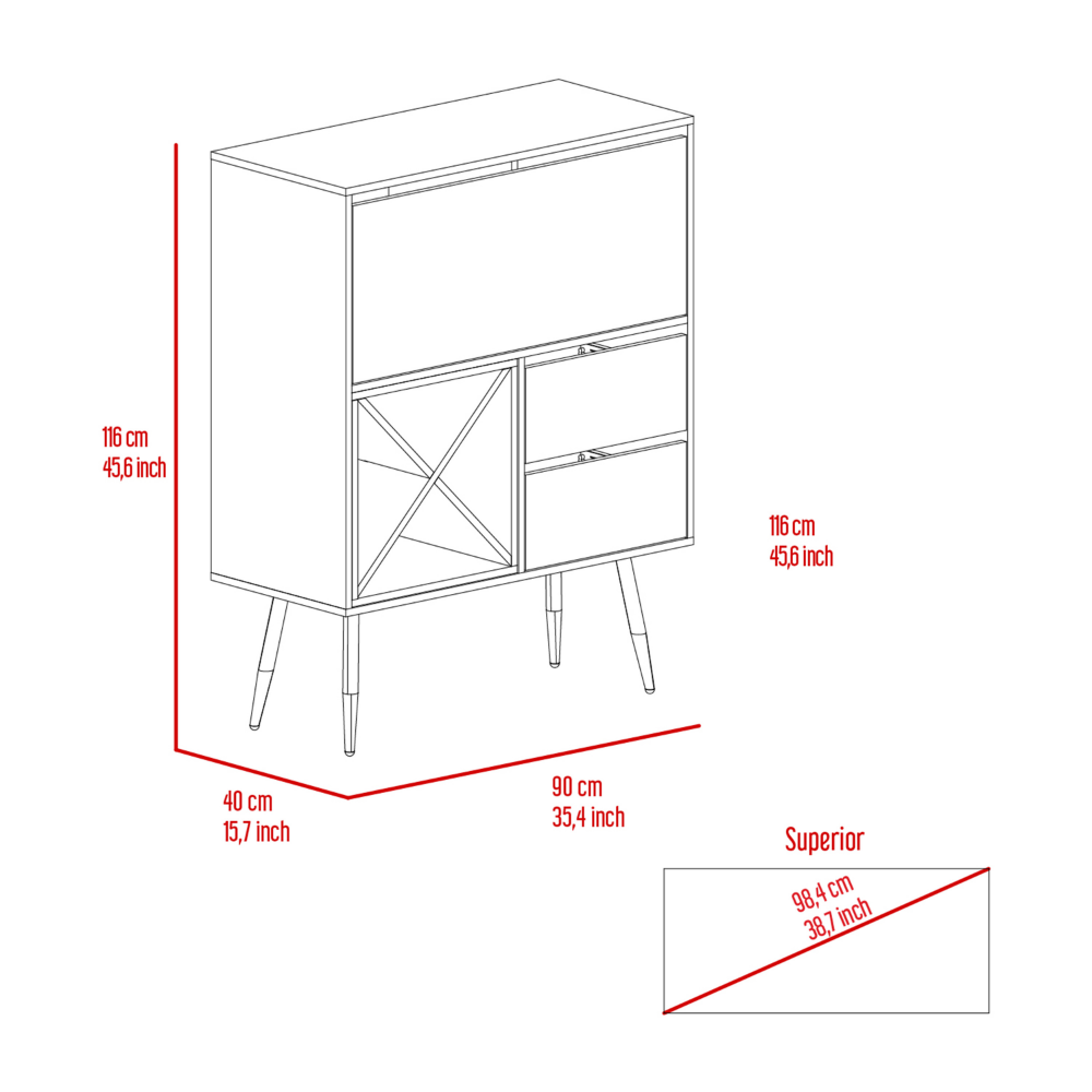 35-Inch Thistle Storage Cabinet with 2-Drawer – Paired Storage Drawers