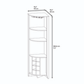 Giza Corner Bar Cabinet, Three Shelves, Eight Wine Cubbies, Two Side Shelves