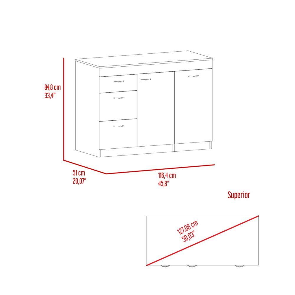 46-Inch Camp Base Storage Cabinet with 3-Drawer – Durable Construction