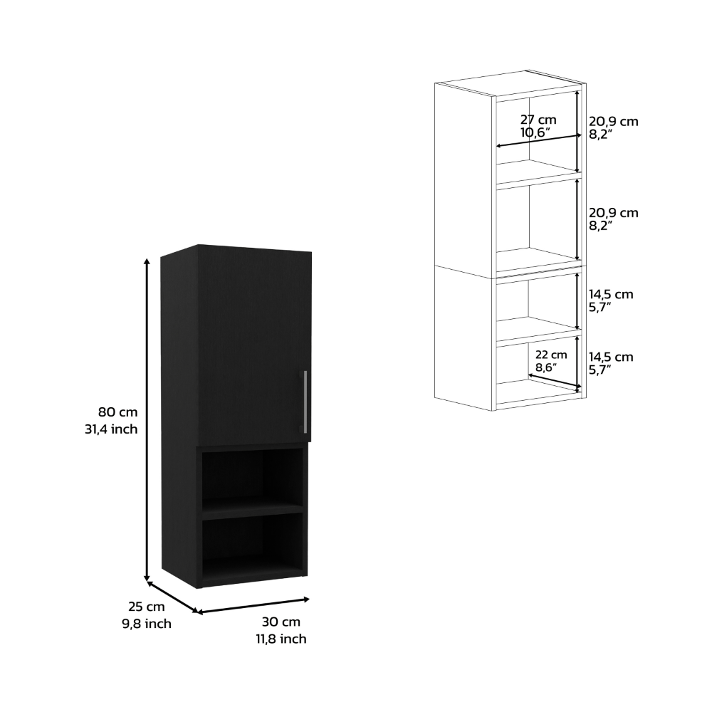 12-Inch Cairo Storage Cabinet with Single Door – Durable Construction