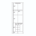 Giza Corner Bar Cabinet, Three Shelves, Eight Wine Cubbies, Two Side Shelves