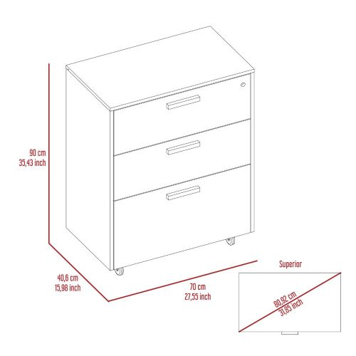 28-Inch Danbury Storage Cabinet with Casters – Durable Construction