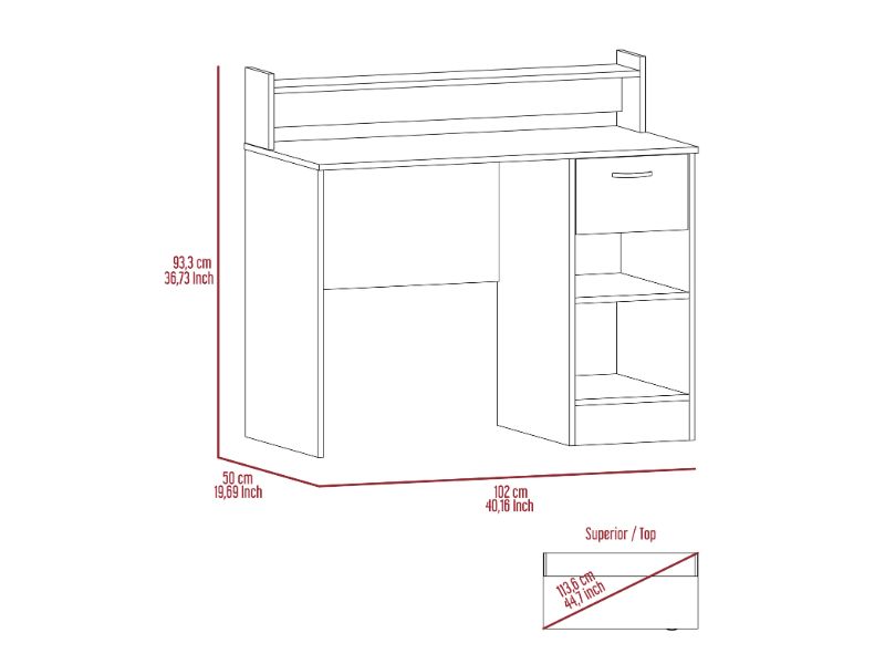 40-Inch Vera Computer Desk with 1-Drawer – Durable Construction