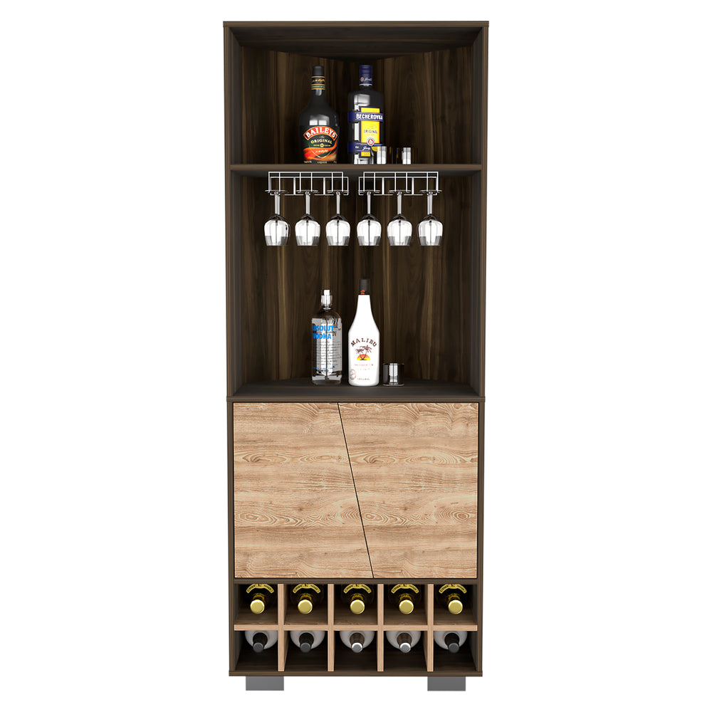 27-Inch Nassau Corner Bar Cabinet with Wine Rack and Double Door – Durable Construction
