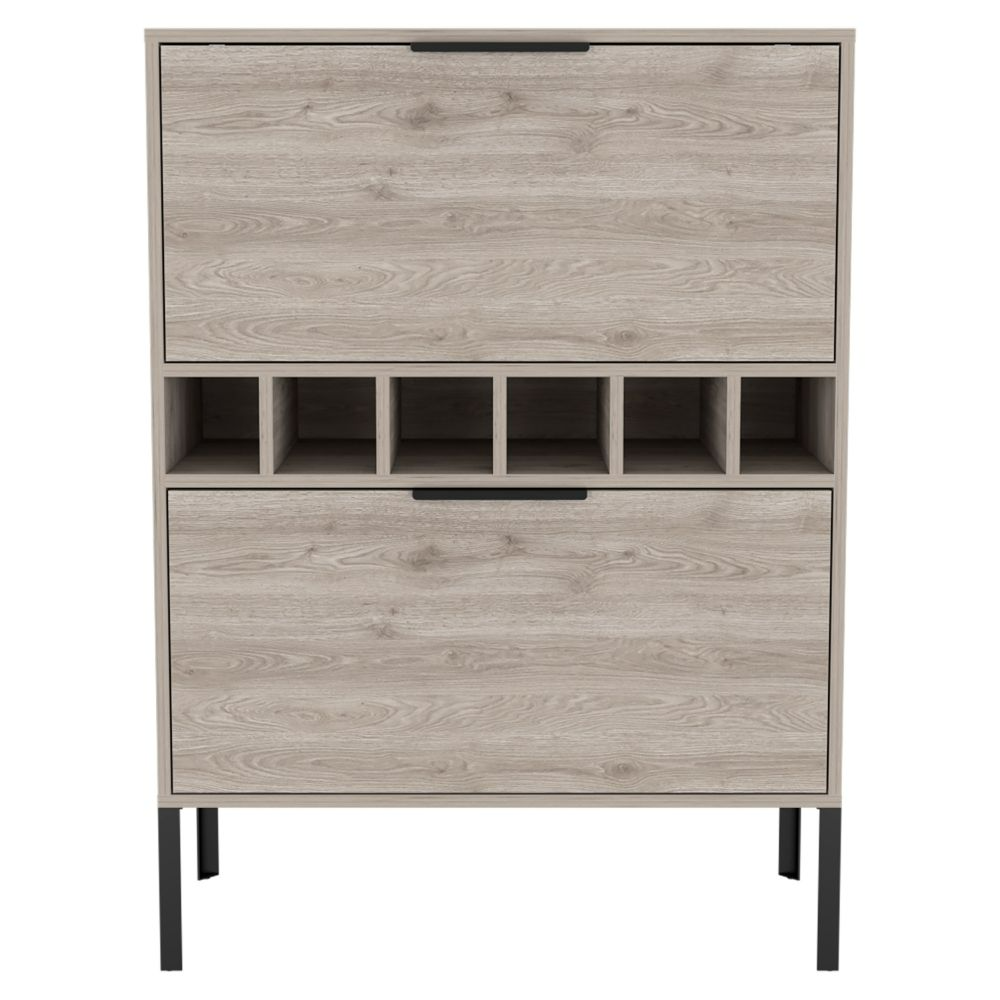 31-Inch Staten Bar Cabinet with Wine Rack and Double Door – Sturdy Manufactured Wood Construction