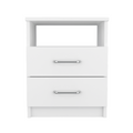 Salento Nightstand, Two Drawers, One Shelf, Superior Top