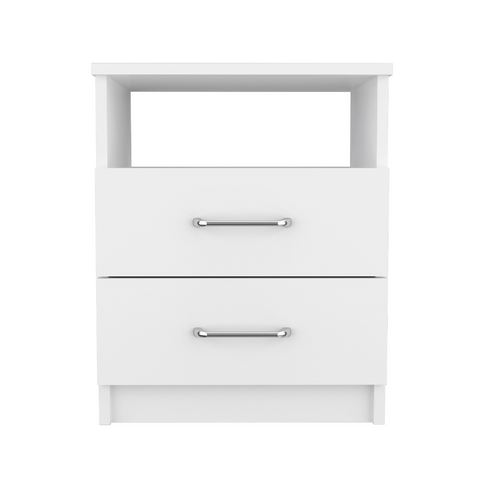 Salento Nightstand, Two Drawers, One Shelf, Superior Top