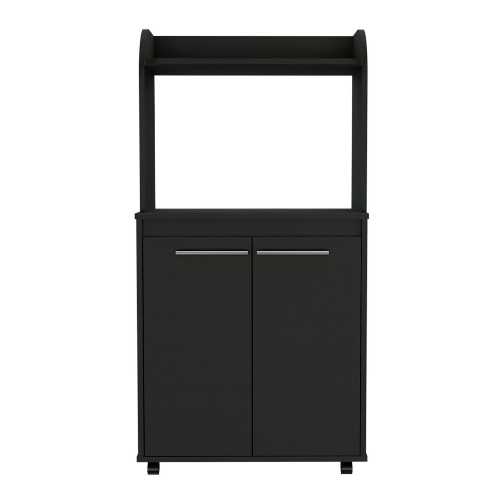 25-Inch Lucca Rolling Kitchen Cart with Double Door – Sturdy Build