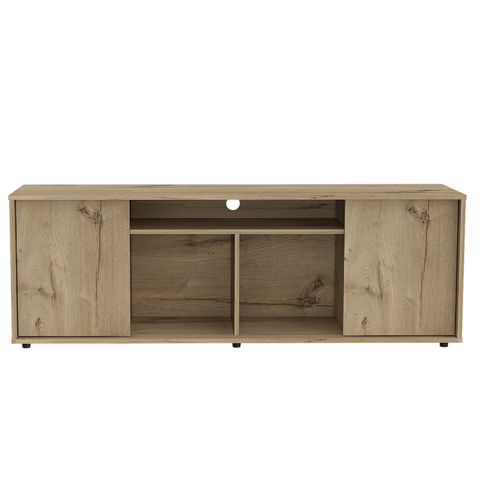 Dallas Tv Stand for TV´s up 55", Two Cabinets With Single Door, Four Shelves