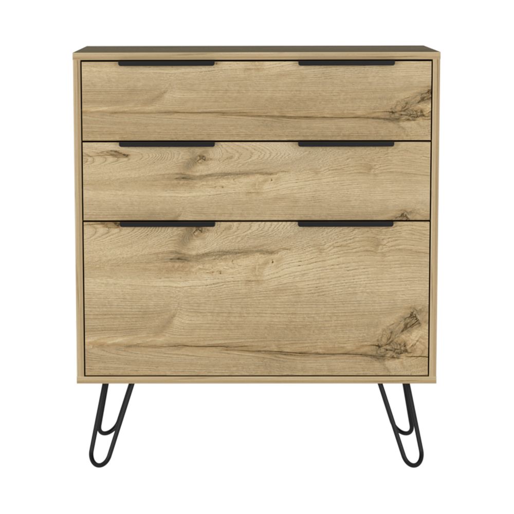 30-Inch Begonia Dresser with 3-Drawer – Sturdy Light Oak Build