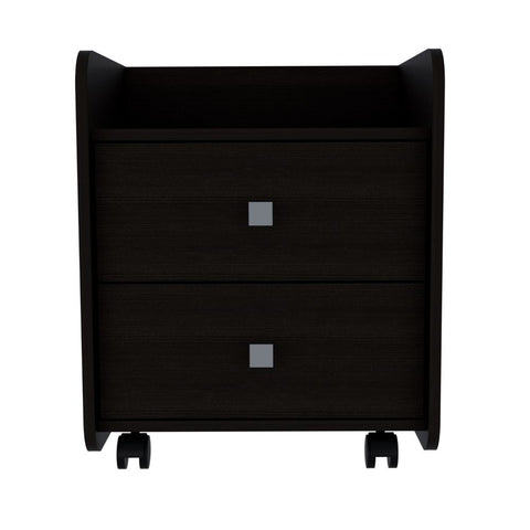 Marsella Nightstand, Two Drawers, Superior Top, Metal Handle