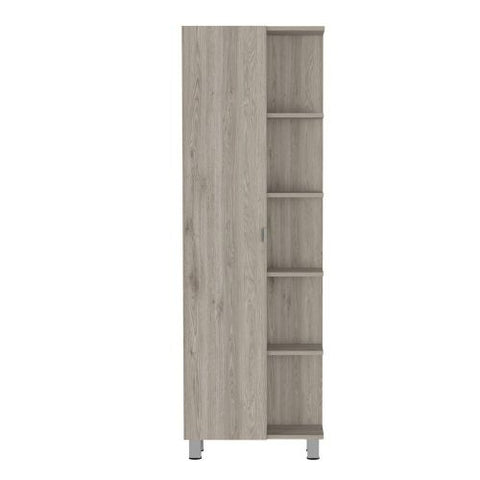 Venus Linen Single Door Cabinet, Five External Shelves, Four Interior Shelves