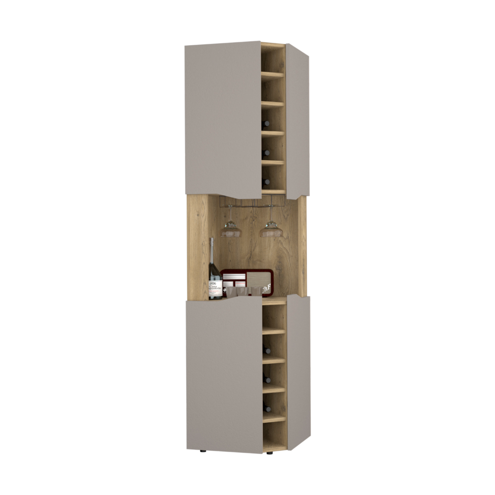 18-Inch Mecca Corner Bar Cabinet with Wine Rack – Sturdy Build