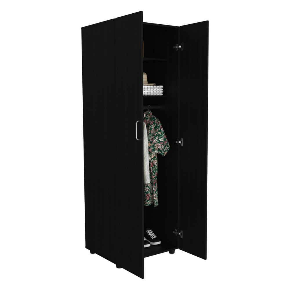 24-Inch London Armoire with Double Door and 2 Open Shelves – Indoor Use And Assembly Required