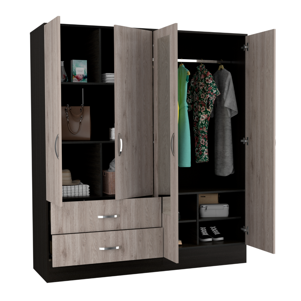 28-Inch Gangi Armoire with 2-Drawer and Double Door – Sturdy Build