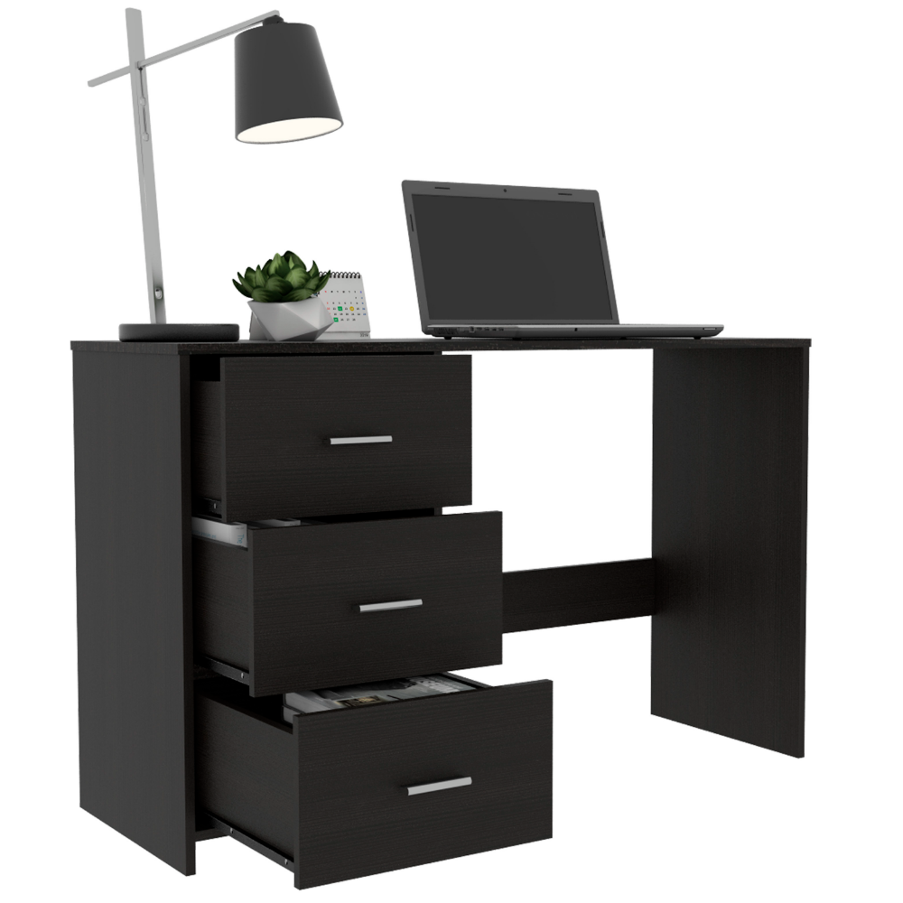 48-Inch Azalea Writing Desk with 3-Drawer – Sturdy Black Build