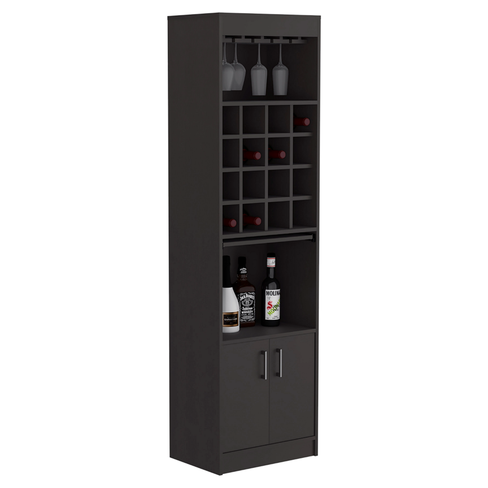 20-Inch Athens Kava Bar Cabinet with Wine Rack and Double Door – Built-In Wine Storage