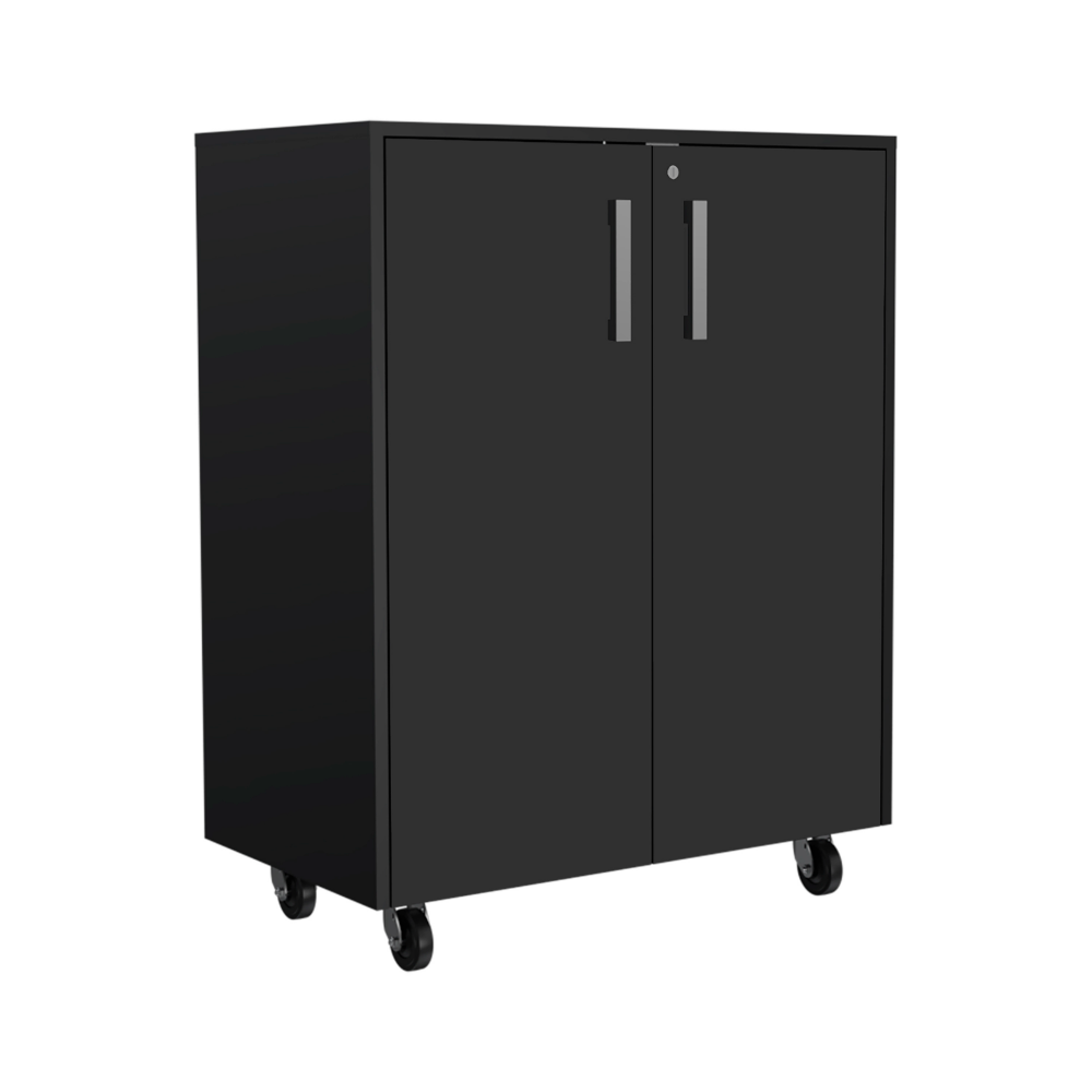 28-Inch Hartford Storage Cabinet with Casters and Double Door – Rolling Caster Wheels