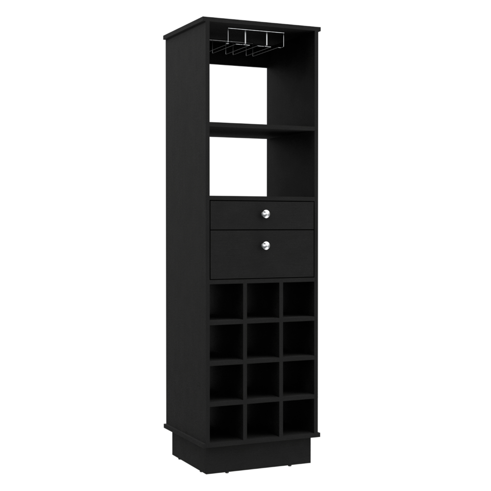 18-Inch Zircon Bar Cabinet with Wine Rack and 2-Drawer – Hanging Wine Glass Rack