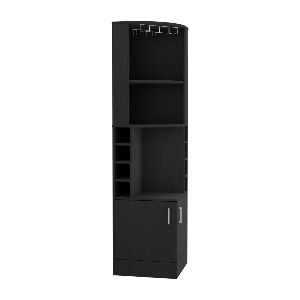 26-Inch Cairo Corner Bar Cabinet with Wine Rack and Double Door – Hanging Wine Glass Rack