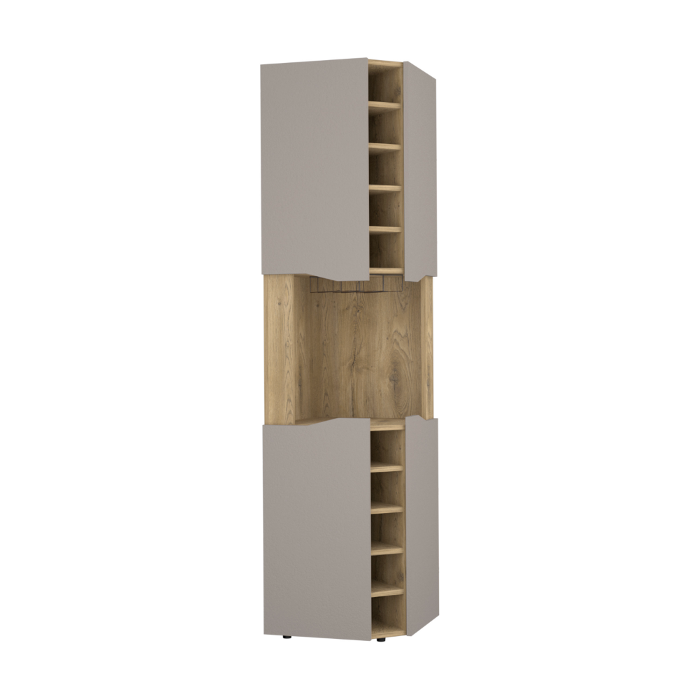 18-Inch Mecca Corner Bar Cabinet with Wine Rack – Corner-Fit Design