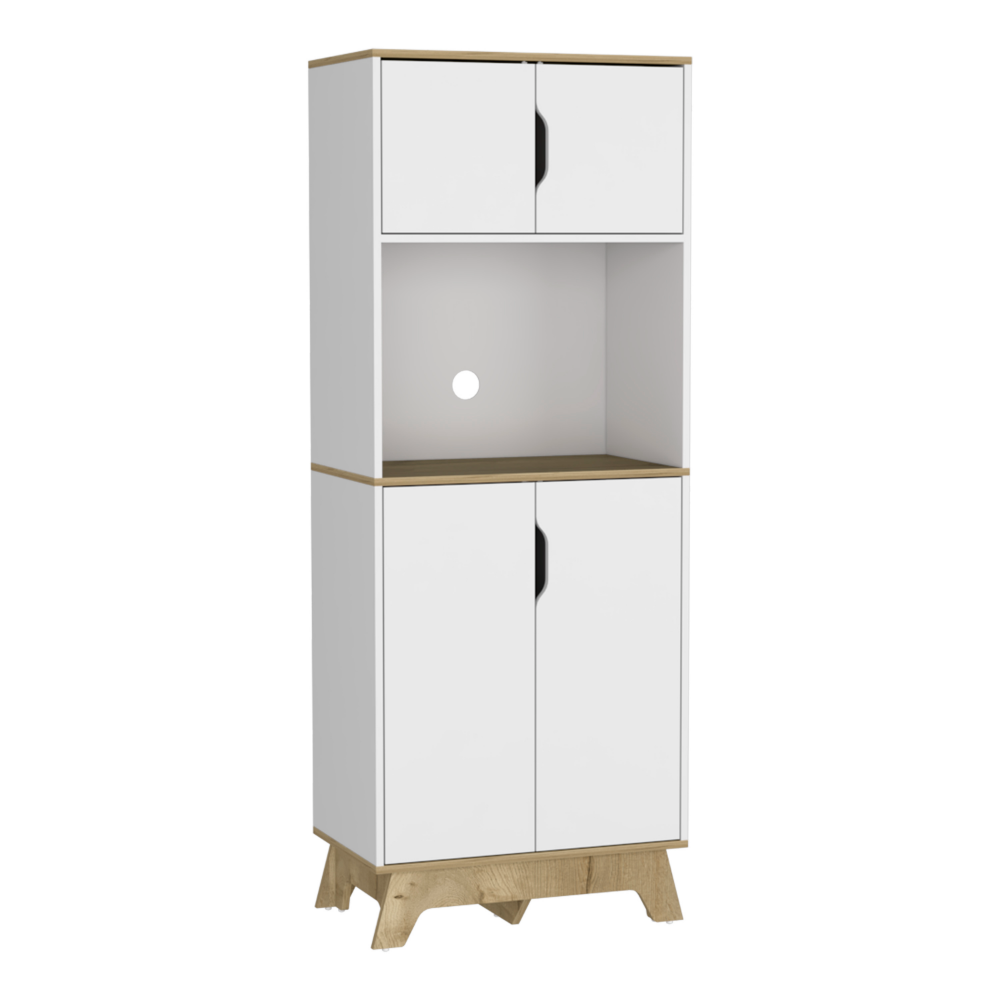 26-Inch Dahoon Microwave Pantry Cabinet with Double Door – Open Microwave Nook
