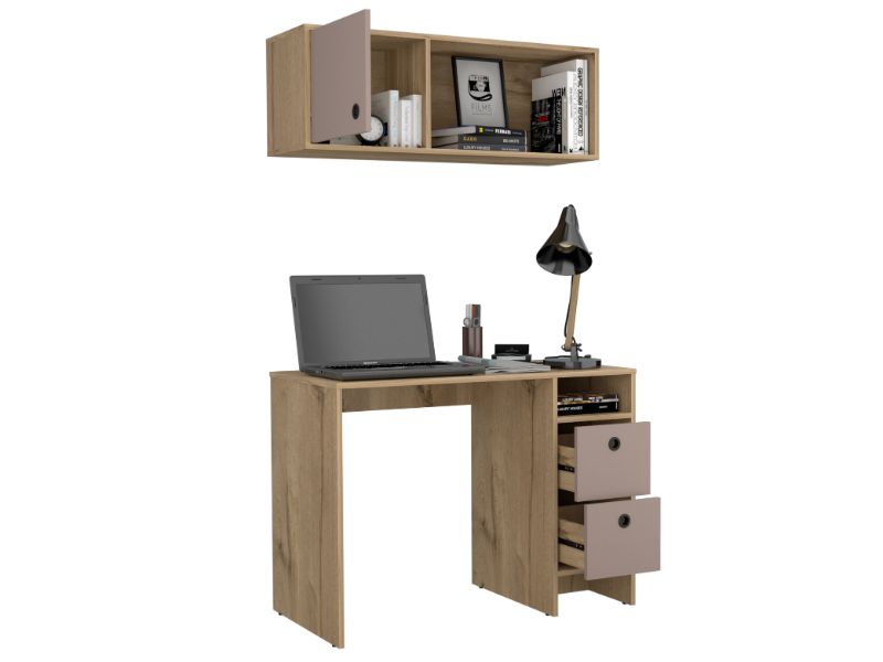 39-Inch Aramis Office Set Wall Cabinet with 2-Drawer and Single Door – Sturdy Build