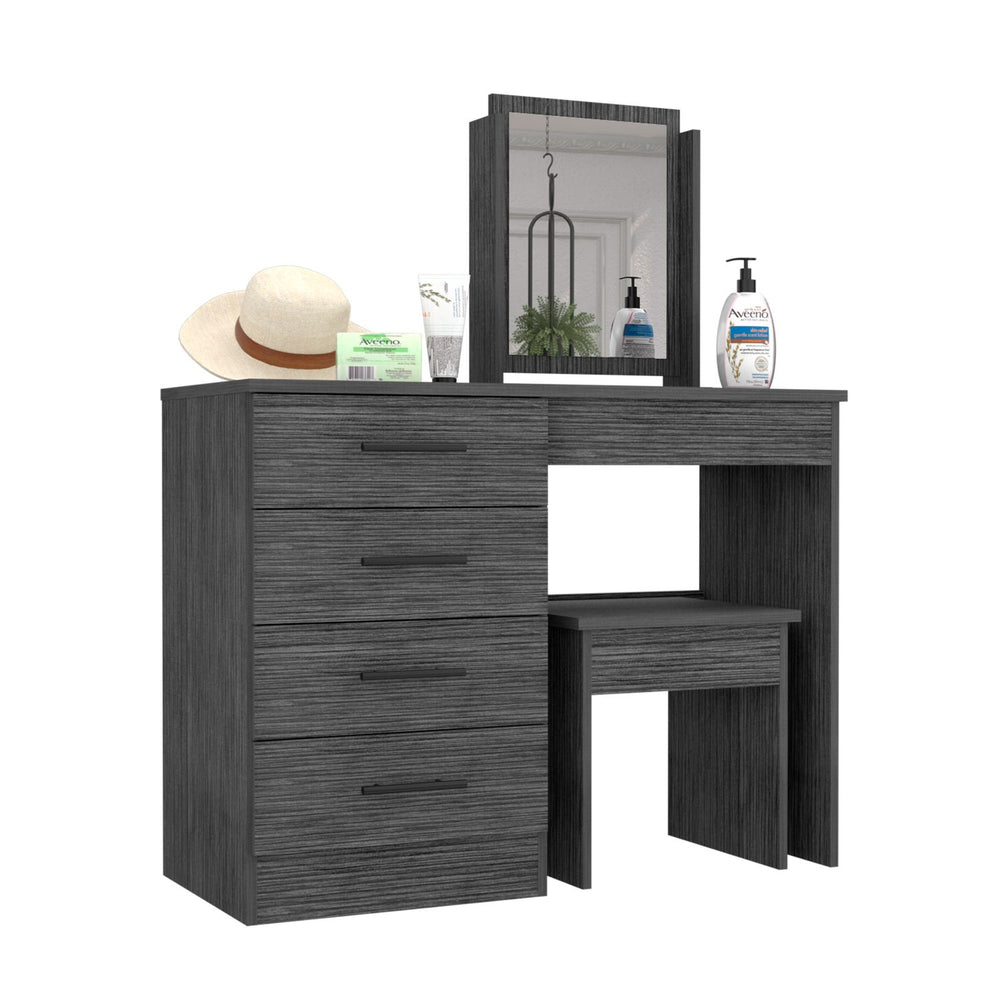 39-Inch Rose Makeup Vanity Table with Mirror and 4-Drawer – Tilting Mirror