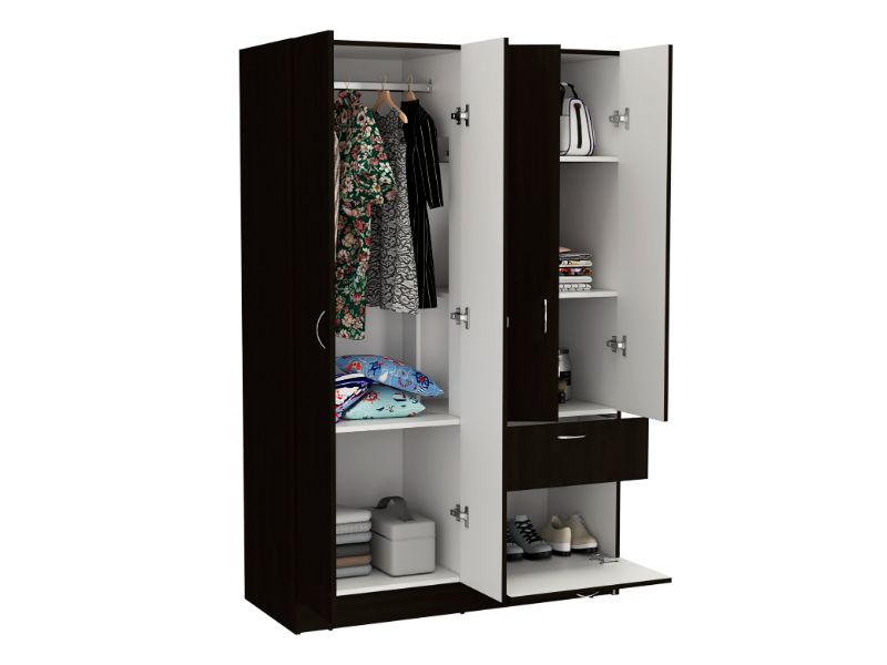 43-Inch Itaca Armoire with 1-Drawer and Double Door – Sturdy Build