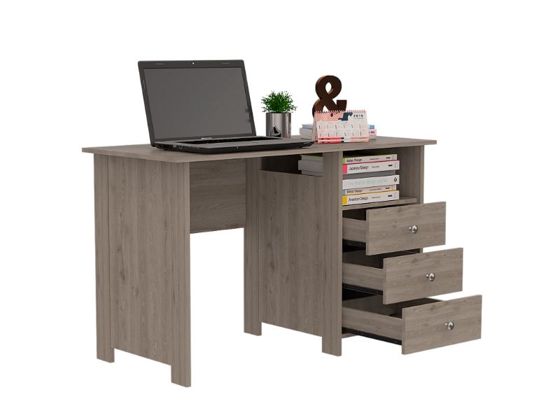 47-Inch Antara Computer Desk with 3-Drawer – Light Gray Finish