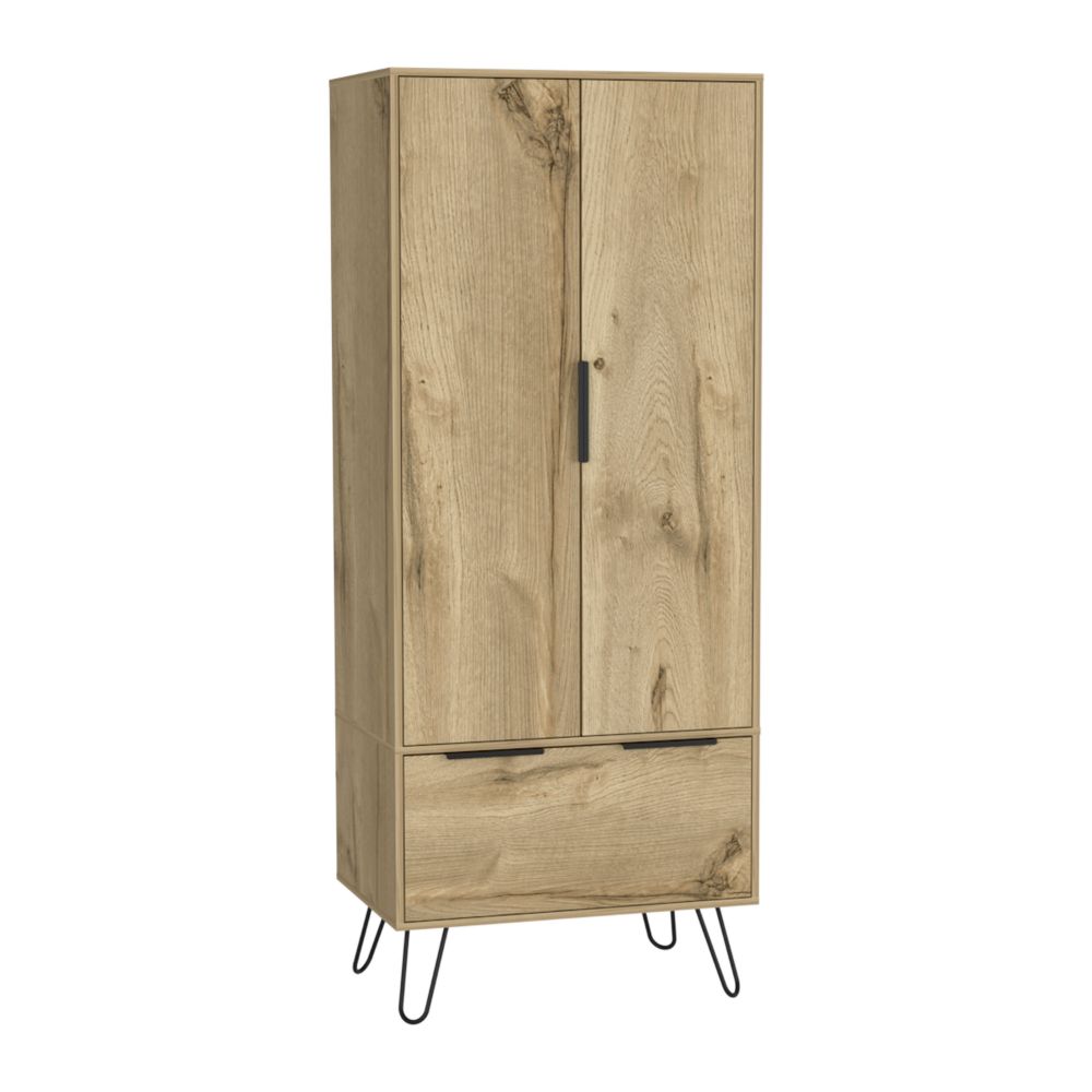 30-Inch Begonia Closet Organizer with 1-Drawer and Double Door – Freestanding Closet Cabinet