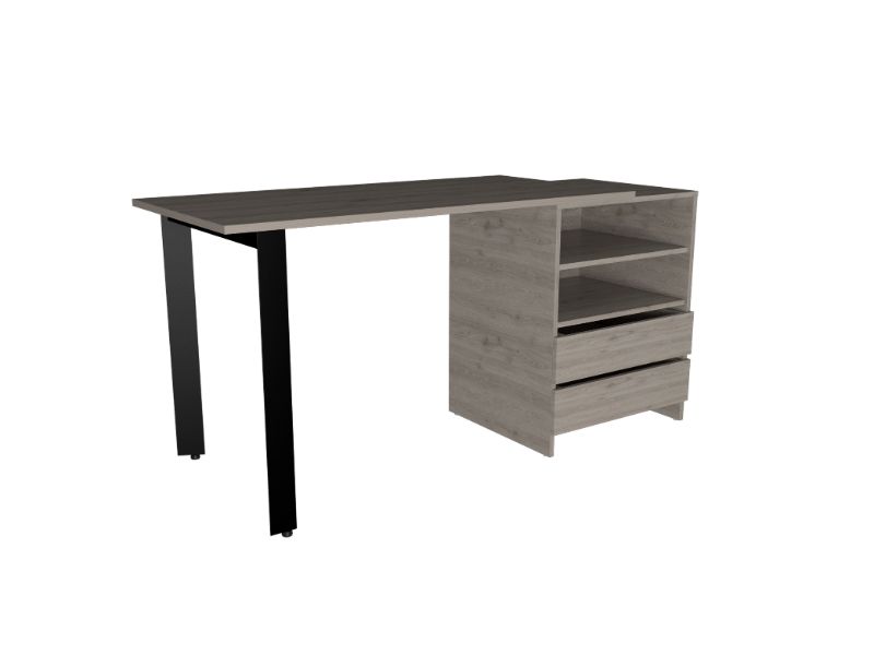 58-Inch Austral Writing Desk with 2-Drawer and 2 Open Shelves – Spacious Home Office Desk