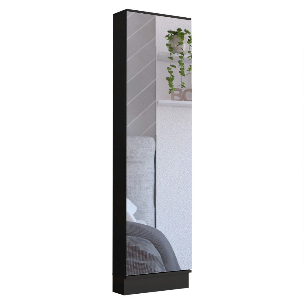 18-Inch Charlotte Xl Shoe Storage Cabinet with Mirror and Single Door – Full-Length Mirror