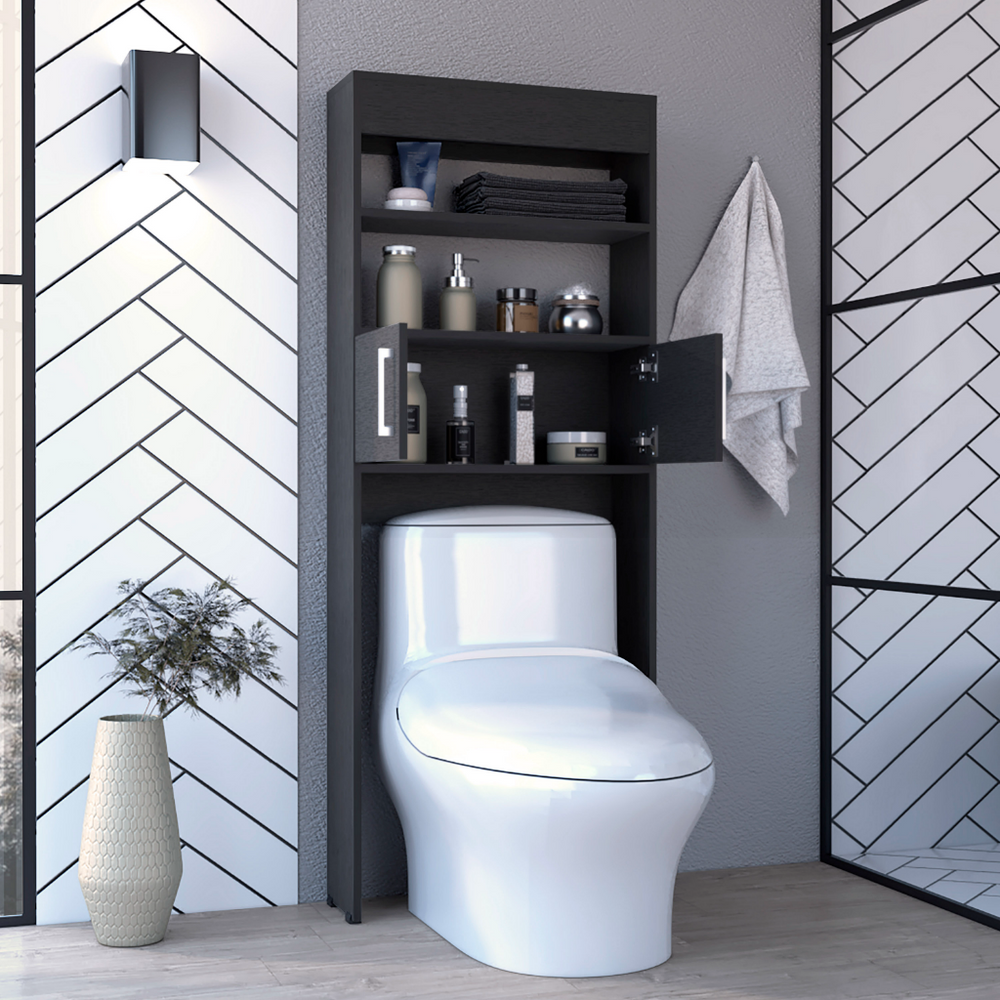 25-Inch Atlas Over Storage Cabinet with Double Door and 2 Open Shelves – Open Display Shelving