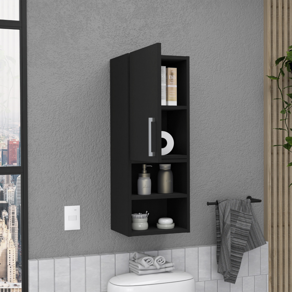 12-Inch Cairo Storage Cabinet with Single Door – Interior Shelving Behind a Cabinet Door