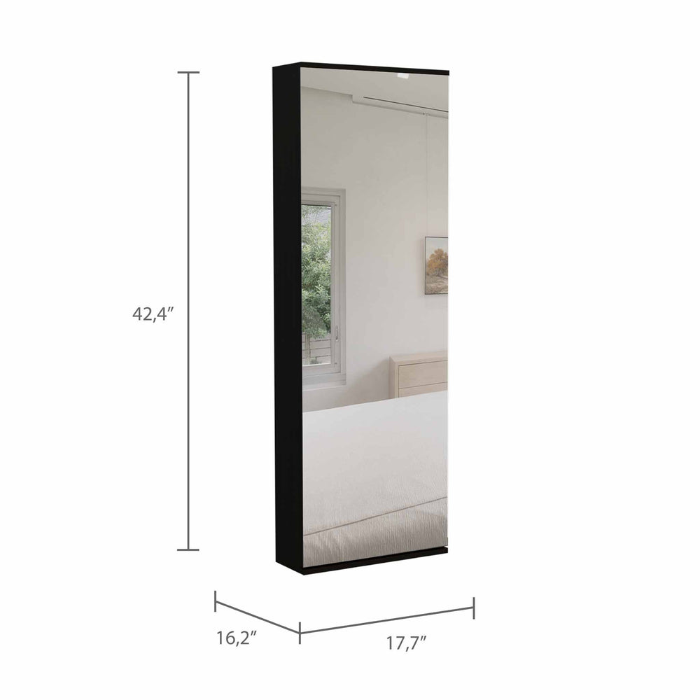 17-Inch Baltimore Shoe Storage Cabinet with Wall-Mounted and Mirror – Space-Saving Wall Mount
