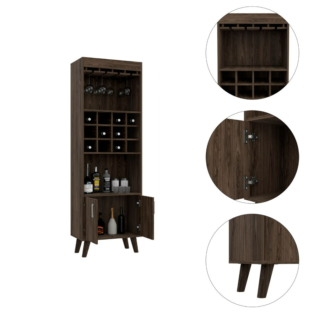 24-Inch Harvey Storage Cabinet with Double Door and 2 Open Shelves – Concealed Cabinet Storage