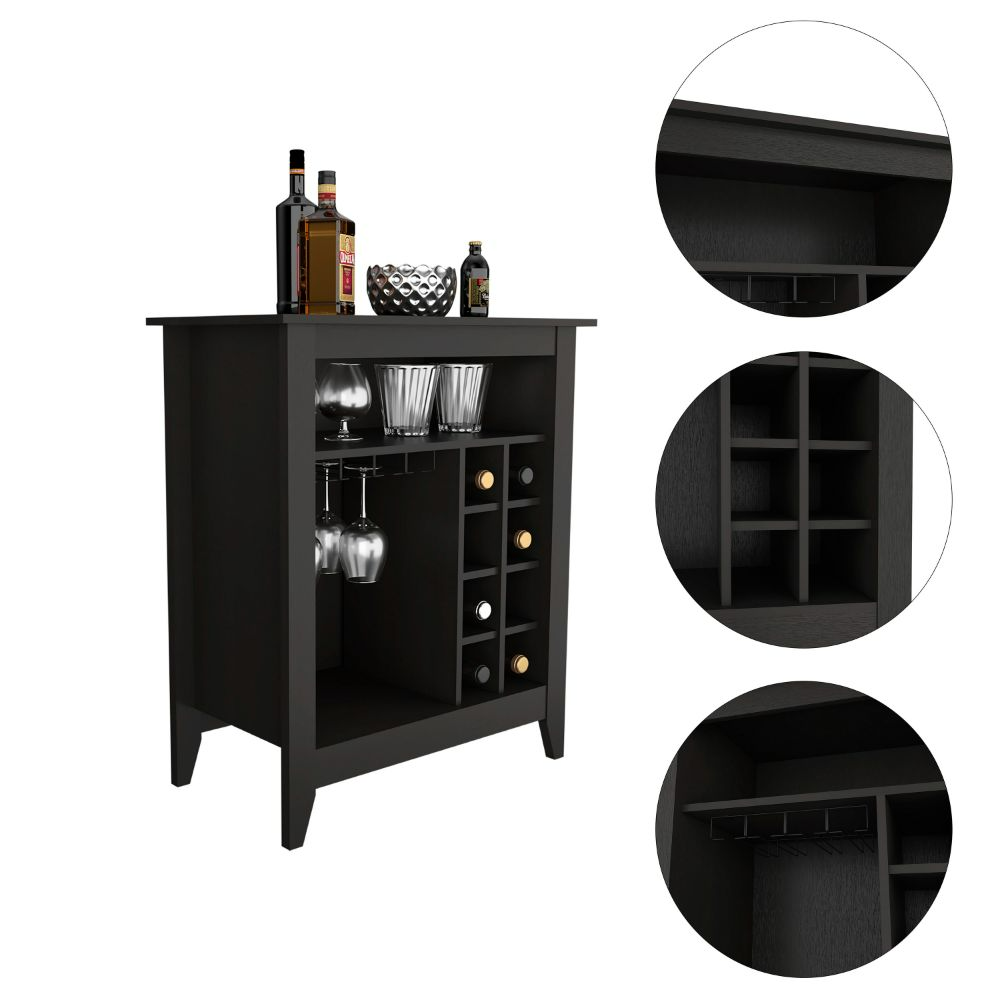 32-Inch Mojito Bar Cabinet with Wine Rack – Fully Open Storage Design