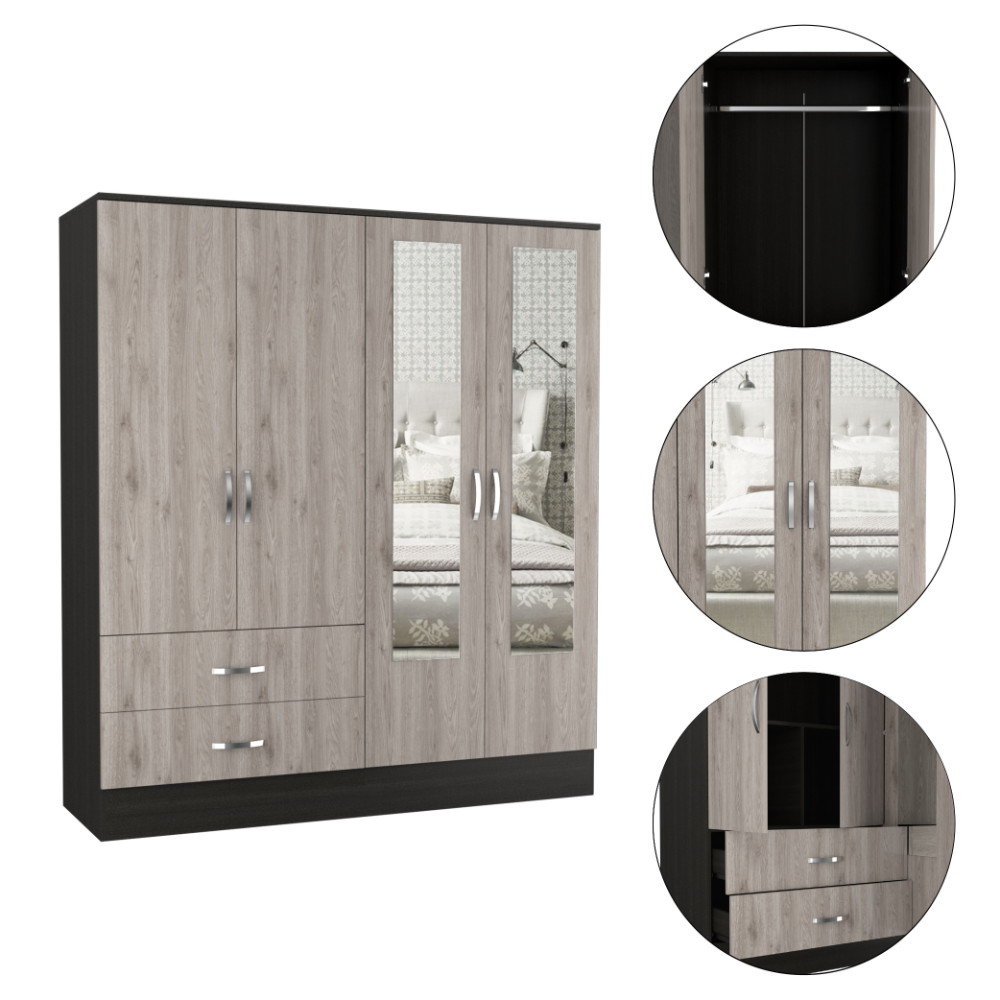 28-Inch Gangi Armoire with 2-Drawer and Double Door – Wide Footprint