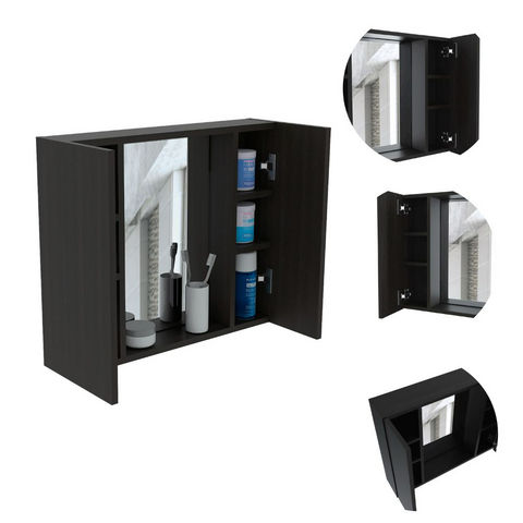 Garnet Medicine Double Door Cabinet, One External Shelf