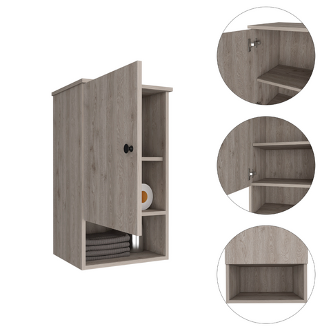 Cottonwood Medicine Single Door Cabinet, Three Shelves
