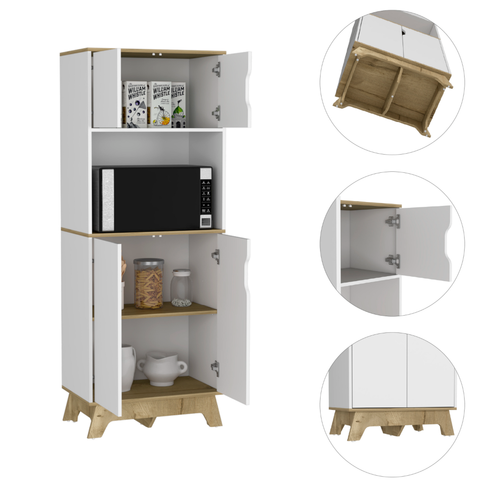 26-Inch Dahoon Microwave Pantry Cabinet with Double Door – Easy Assembly