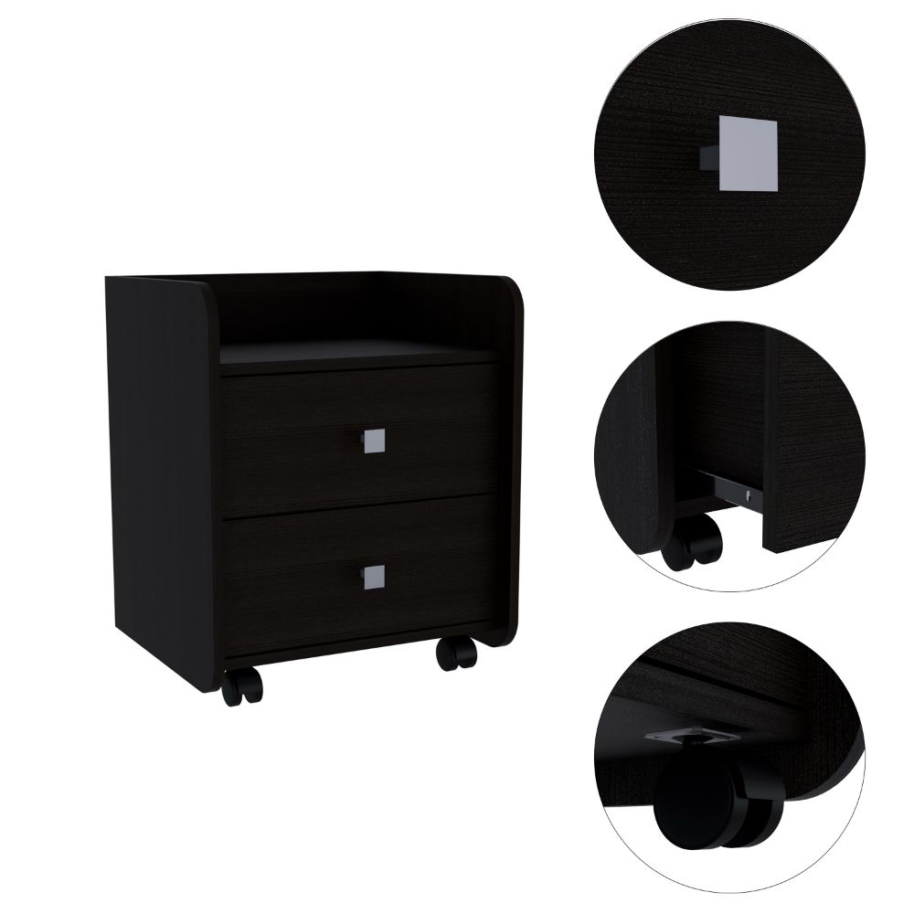 18-Inch Marsella Nightstand with 2-Drawer – Compact Bedroom Footprint